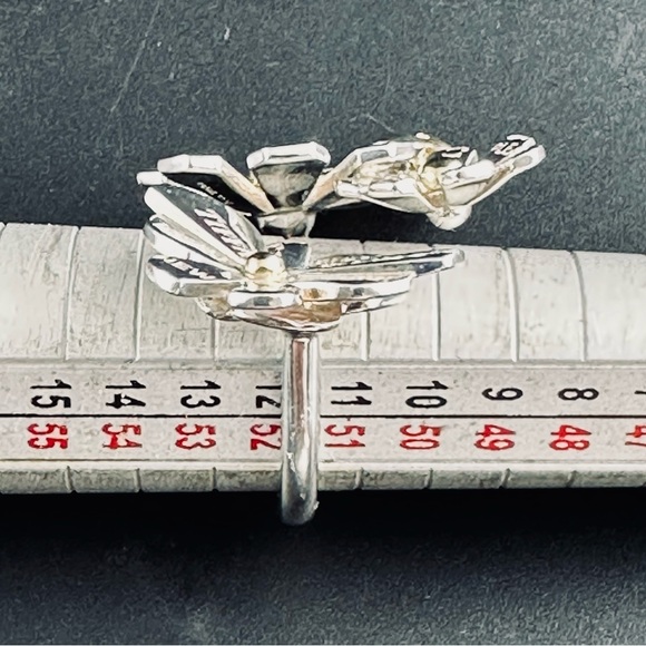 Tiffany & Co RTT Love Bugs Ladybug 3 Flower Cluster Ring. 18K & Silver. Size 6. - Picture 15 of 16